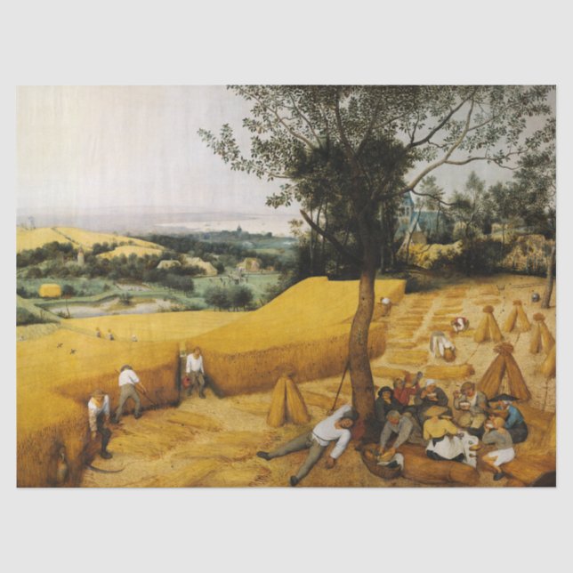 Die Harvester von Pieter Bruegel der Ältere Seidenpapier (Vorderseite)
