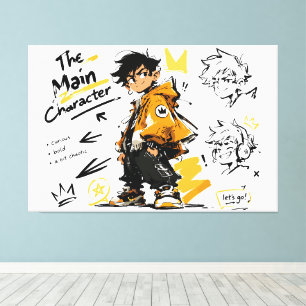 Die Hauptfigur Anime-Stil Coole Kunst Leinwanddruck