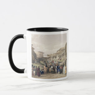 Die Hauptstraße im Basar bei Caubul, im Franc Tasse