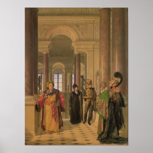 Die Haupttreppe des Louvre, 1817 Poster (Vorne)