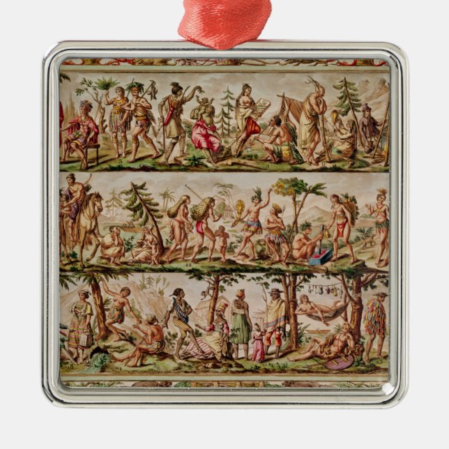 Die Hauptvölker des Amerikas, c.1798-99 Silbernes Ornament (Vorne)