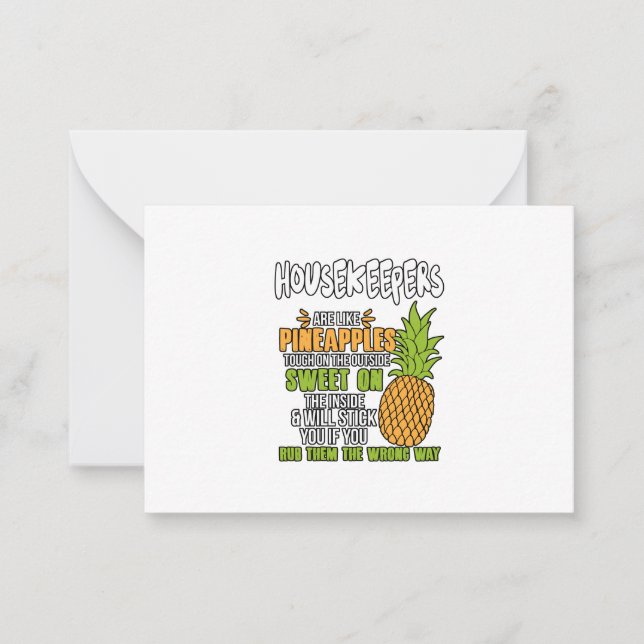 Die Hausangestellten sind wie Ananas. Mitteilungskarte (Vorderseite)