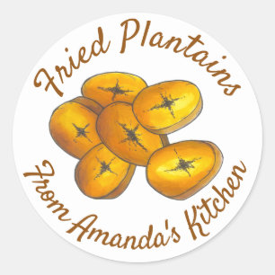 Die hausgemachten frittierten Plantains Bananen au Runder Aufkleber