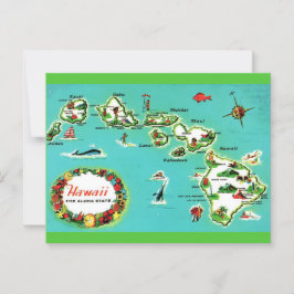 Die Hawaiianische Inselkarte Postkarte