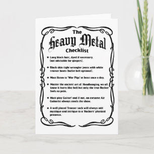 Die Heavy-Metal-Checkliste Karte