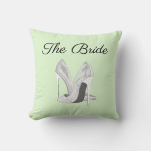 Die Heels der Braut grün Kissen