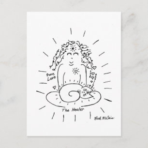 Die heilende Katzenpostkarte Postkarte