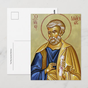 Die heilige Apostel Matthias orthodoxe christliche Postkarte