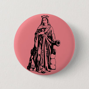 Die heilige Barbara, die große Märtyrerin, sakrale Button