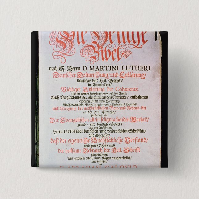 Die heilige Bibel, Vol. I., 1681 Button (Vorderseite)