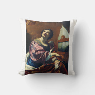 Die heilige Cäcilia von Simon Vouet Kissen