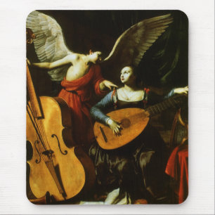 Die heilige Cäcilie und der Engel von Carlo Sarace Mousepad