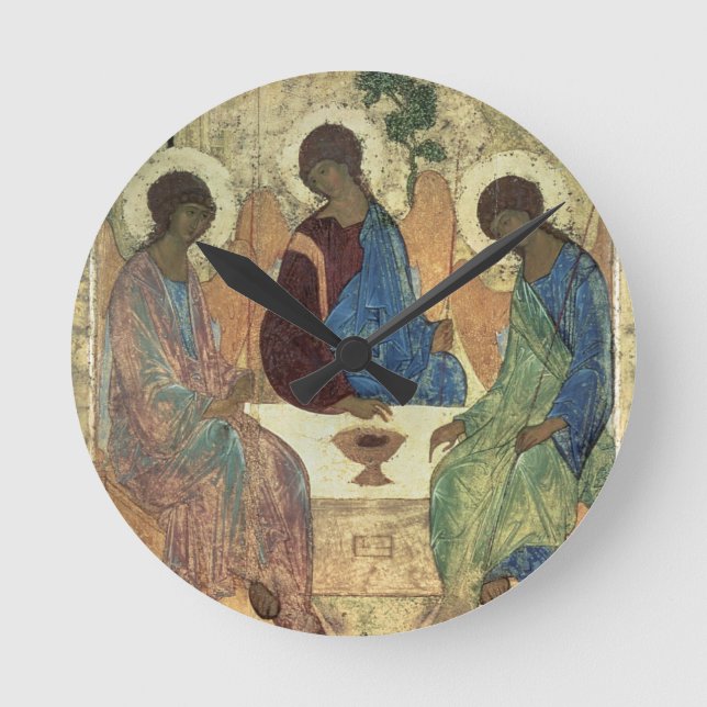 Die Heilige Dreifaltigkeit, 1420s (Tempera auf Runde Wanduhr (Vorderseite)