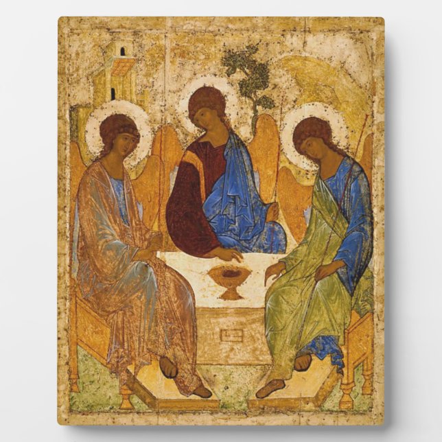 Die Heilige Dreifaltigkeit von Andrei Rublev Fotoplatte (Vorderseite)
