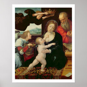 Die heilige Familie, 1522 (Öl auf Platte) Poster
