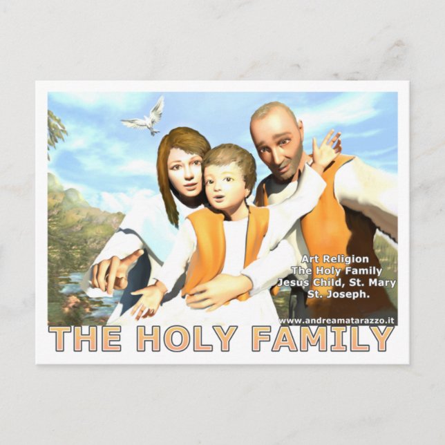 Die heilige Familie Feiertagspostkarte (Vorderseite)