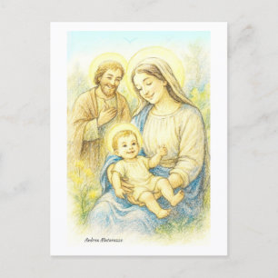 Die Heilige Familie - Geburt Feiertagspostkarte