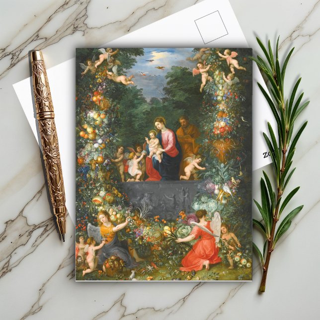 Die heilige Familie, Jan Brueghel Postkarte (Von Creator hochgeladen)