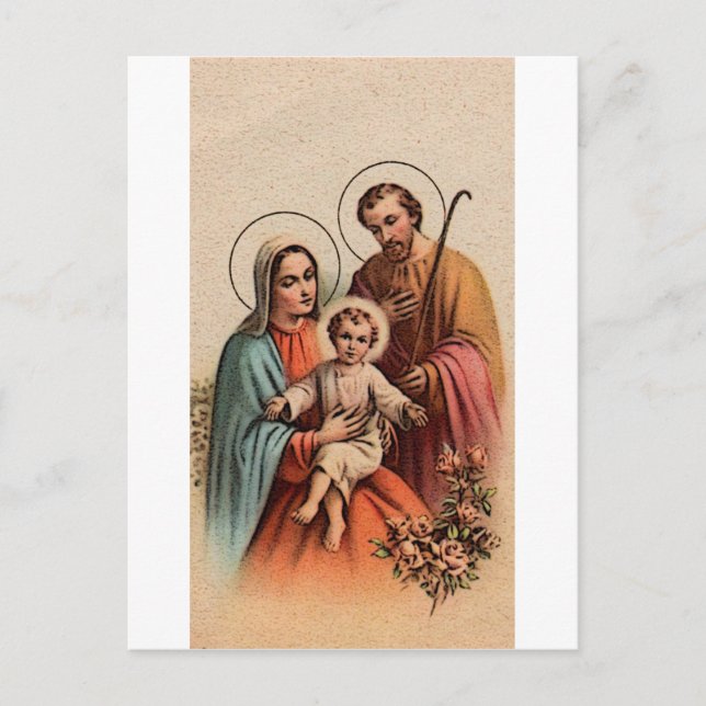 Die heilige Familie - Jesus, Maria und Joseph Postkarte (Vorderseite)