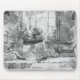 Die heilige Familie mit einer Katze, 1654 Mousepad