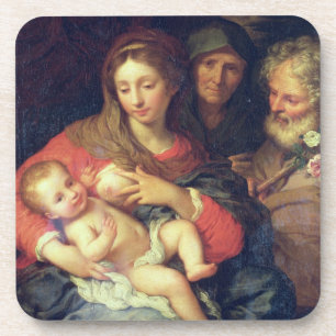 Die heilige Familie mit Elizabeth (Öl auf Platte) Getränkeuntersetzer