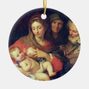 Die heilige Familie mit Elizabeth (Öl auf Platte) Keramikornament