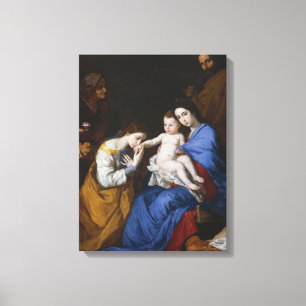 Die heilige Familie mit Heiligen Anne und Catherin Leinwanddruck