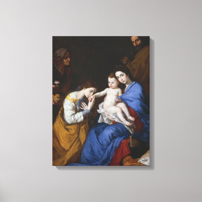 Die heilige Familie mit Heiligen Anne und Catherin Leinwanddruck (Vorderseite)