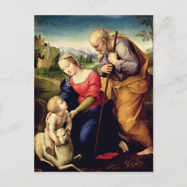 Die heilige Familie mit Lamm, 1507 Postkarte (Vorderseite)
