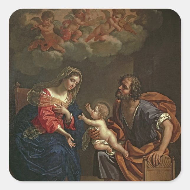 Die heilige Familie Quadratischer Aufkleber (Vorderseite)
