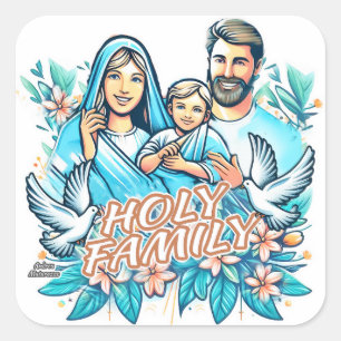 Die heilige Familie Quadratischer Aufkleber