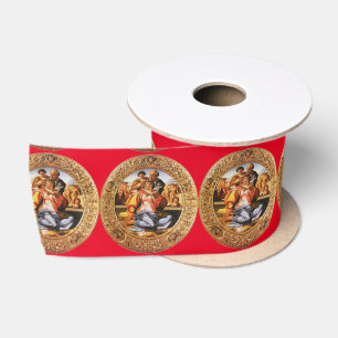 Die heilige Familie, Rot Satinband