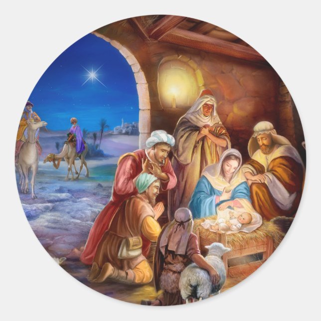 Die heilige Familie Runder Aufkleber (Vorderseite)