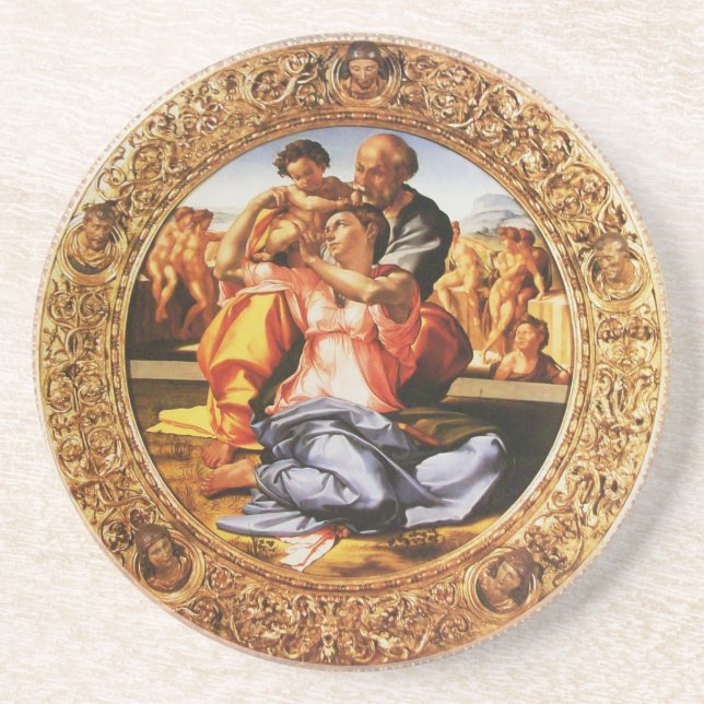 Die heilige Familie Sandstein Untersetzer (Vorne)