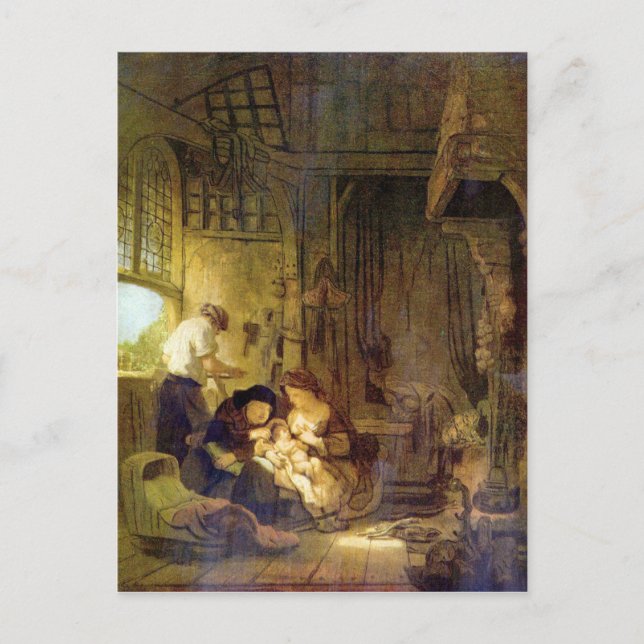 Die heilige Familie von Rembrandt Harmenszoon van  Postkarte (Vorderseite)