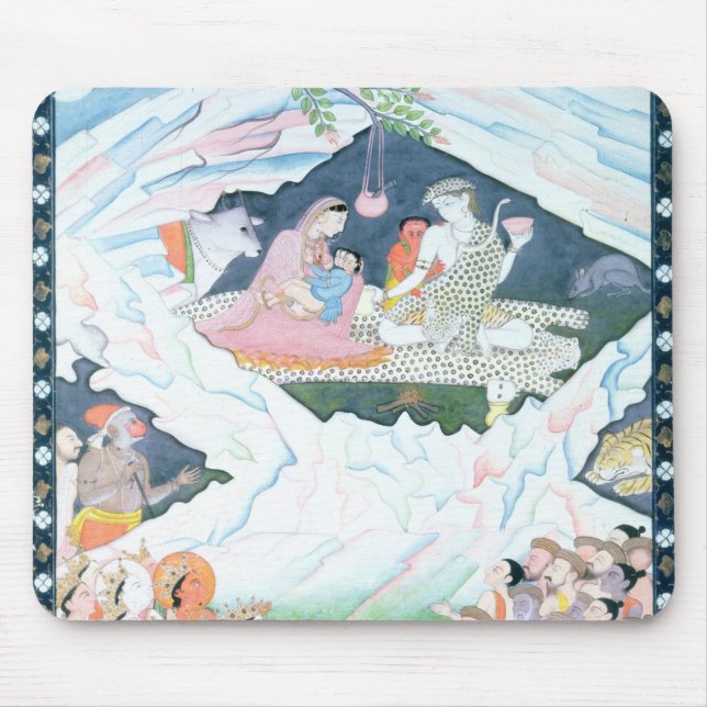 Die heilige Familie von Shiva und von Parvati Mousepad (Vorne)