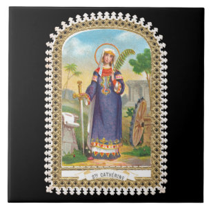 Die heilige Katharina von Alexandrien in ägyptisch Fliese