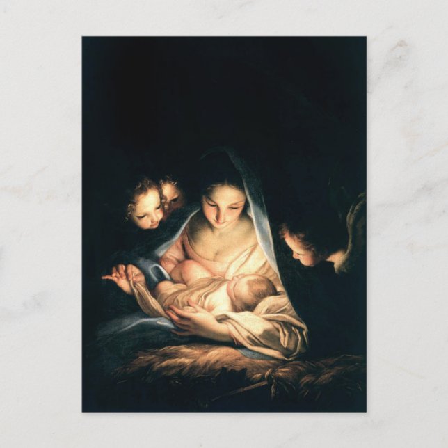 Die heilige Nacht (Die Geburt) Postkarte (Vorderseite)