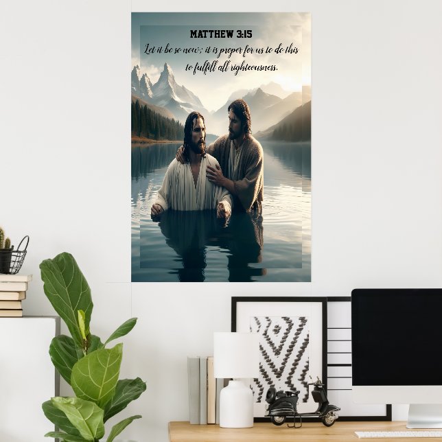 Die heilige Taufe Jesu Poster (Heimbüro)