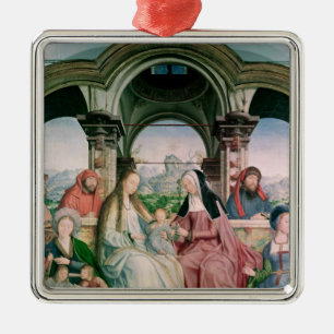 Die heilige Verwandtschaft oder der Altarpiece von Silbernes Ornament