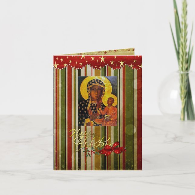 Die heilige Weihnachtskarte Feiertagskarte (Vorderseite)