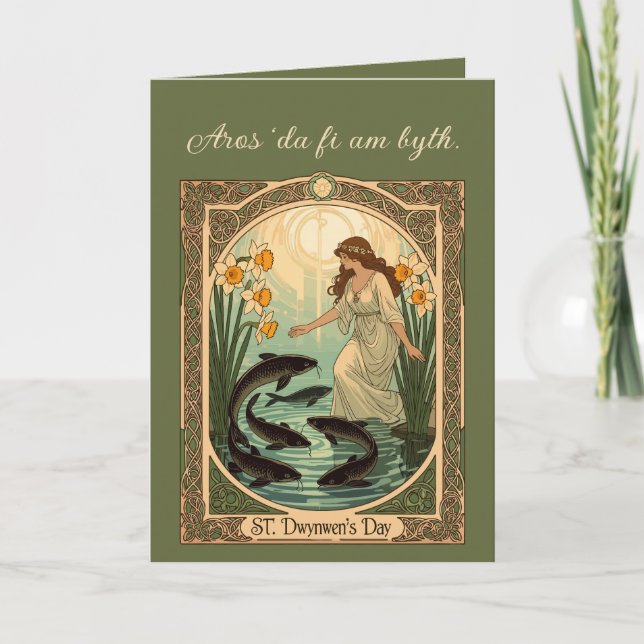 Die heiligen Fische von Saint Dwynwens Quelle in W Karte (Vorderseite)