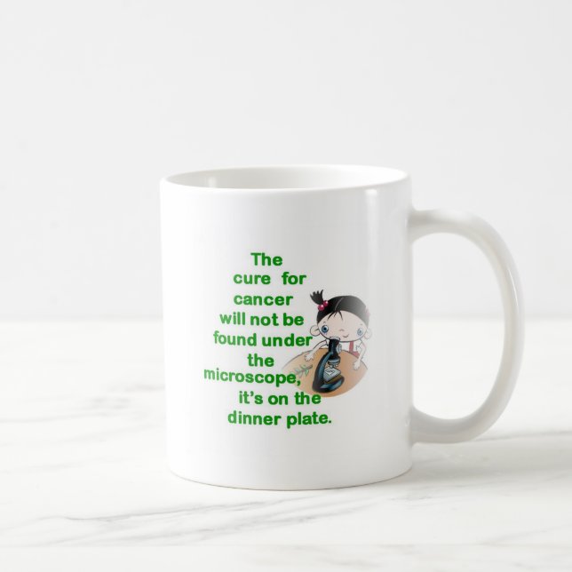 DIE HEILUNG FÜR KREBS IST NICHT GEFUNDENES UNDE KAFFEETASSE (Rechts)