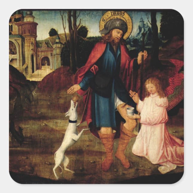 Die Heilung von Saint Roch Quadratischer Aufkleber (Vorderseite)