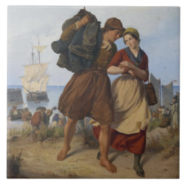Die Heimkehr der Fischer (von Rudolf Jordan) Fliese