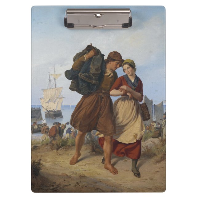 Die Heimkehr der Fischer (von Rudolf Jordan) Klemmbrett (Vorderseite)
