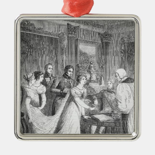 Die Heirat der Prinzessin Charlotte von Silbernes Ornament (Vorne)