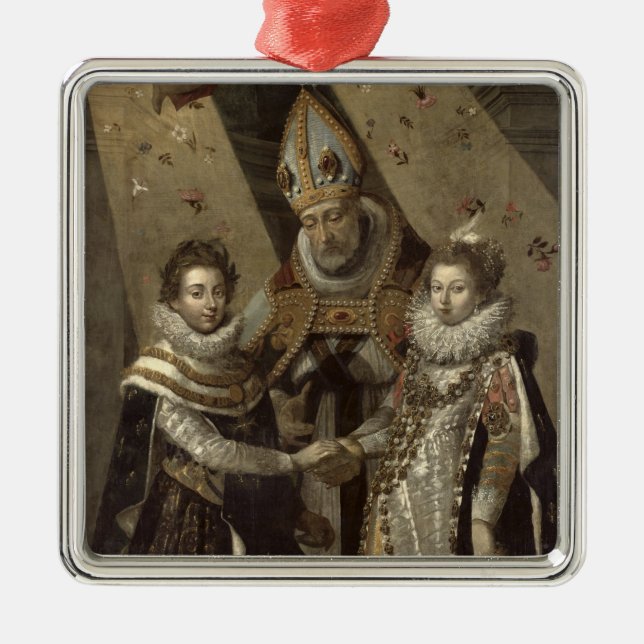 Die Heirat von Louis XIII Silbernes Ornament (Vorne)