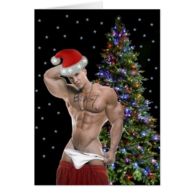 Die heißeste Hunk Buff Weihnachtskarte (Vorne)