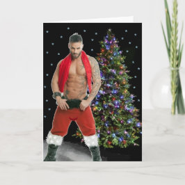Die heißeste Hunk Buff Weihnachtskarte Dankeskarte